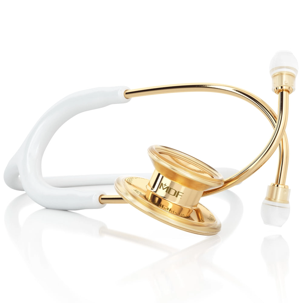 image (69) Estetoscopio Titanio MDF MD ONE EPOCH DUAL HEAD ADULTO MDF777TK29 GOLD/WHITE - Imagen 1